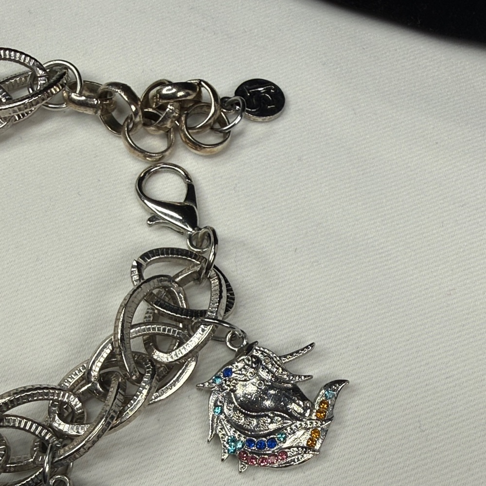 SASSY JONES Silver Multi-Charm Rainbow Heart & Star Charm Bracelet - Picture 3 of 5